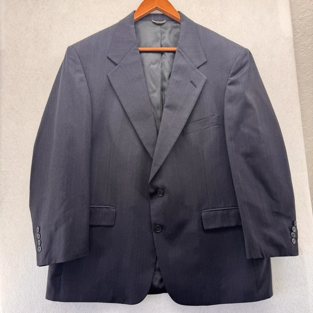 Stafford Signature Mens 100 Wool Sport Coat Mint Gray Two Button Men's Blazer